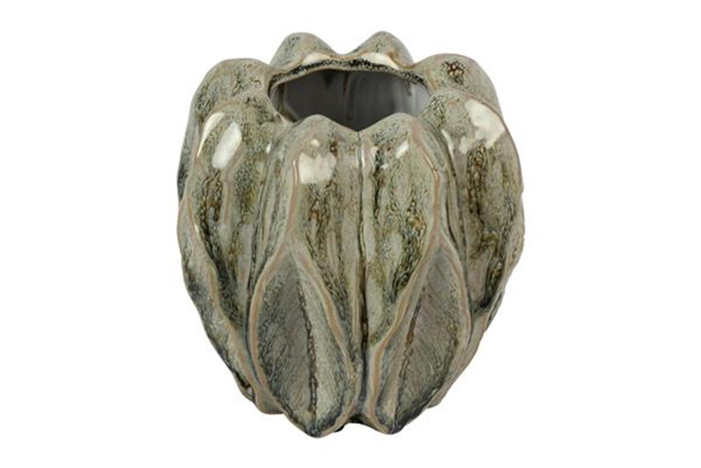 Countryfield vaas levi leaf s groen 14x14x15cm