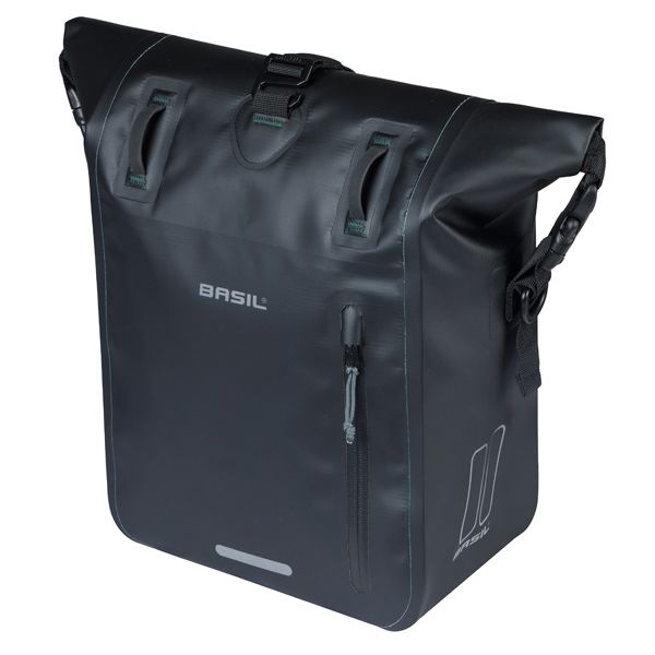 Basil enkele fietstas rivo m tarpaulin mik 12-15l 14 x 25 x 38 cm - zwart