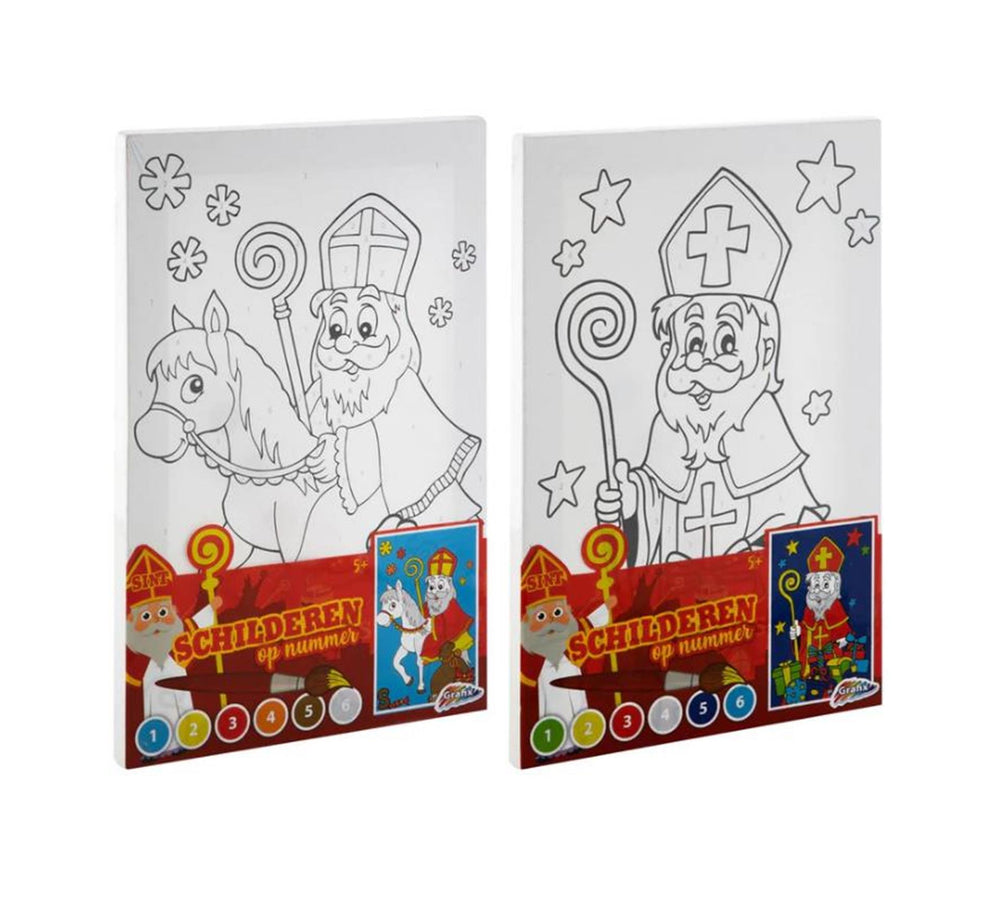 Grafix sint canvas schilderen op nummer 30cm
