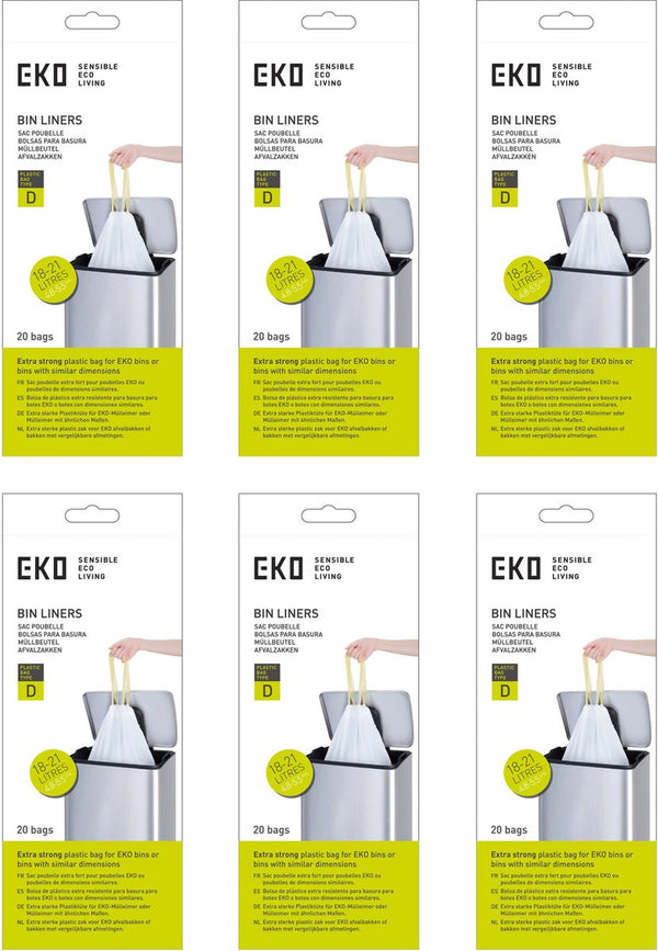 Eko - afvalzakken 18-21 ltr (d) (6x20 stuks) - - wit - afvalzak