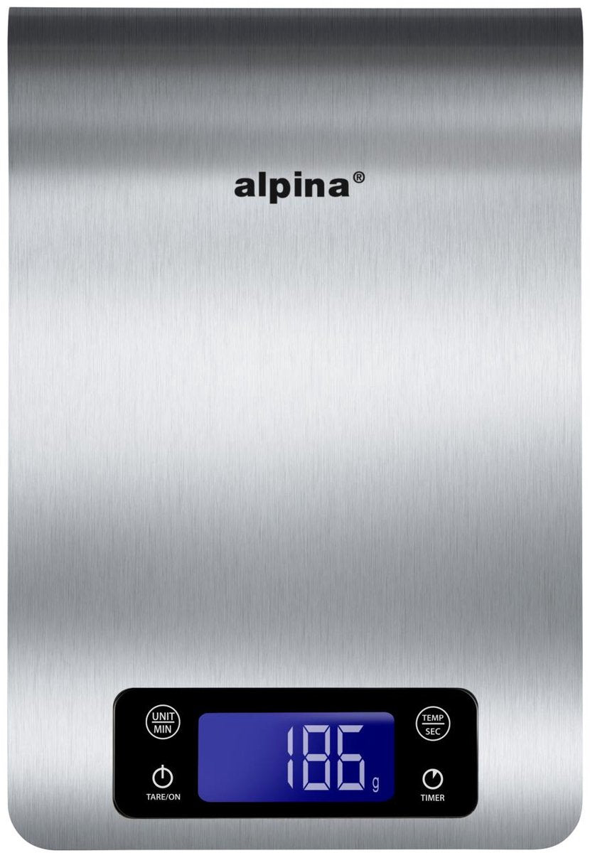 Evimo alpina digitale keukenweegschaal 5 kg praktisch voor dagelijks huishoudelijk gebruik
