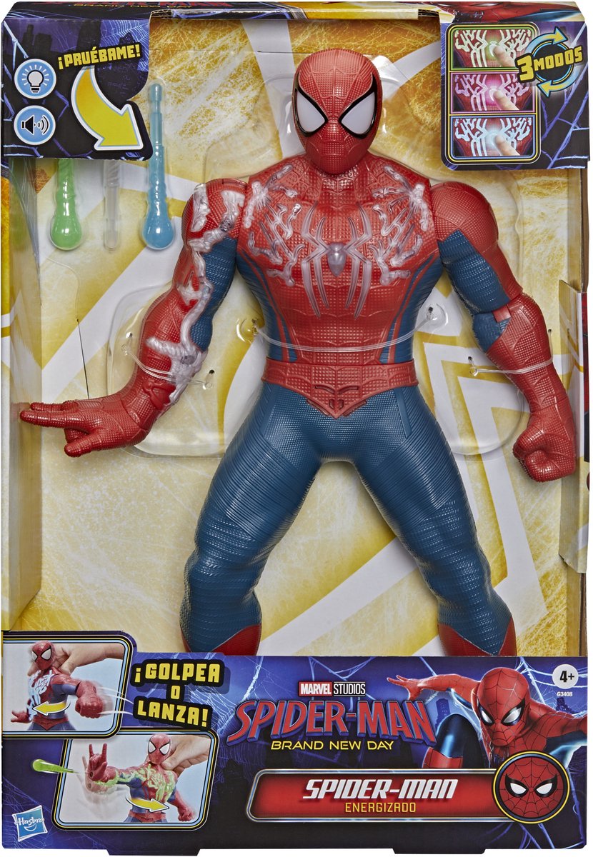 Hasbro marvel spider-man brand new day power-charge spider-man - elektronische actiefiguur 36cm - franstalig
