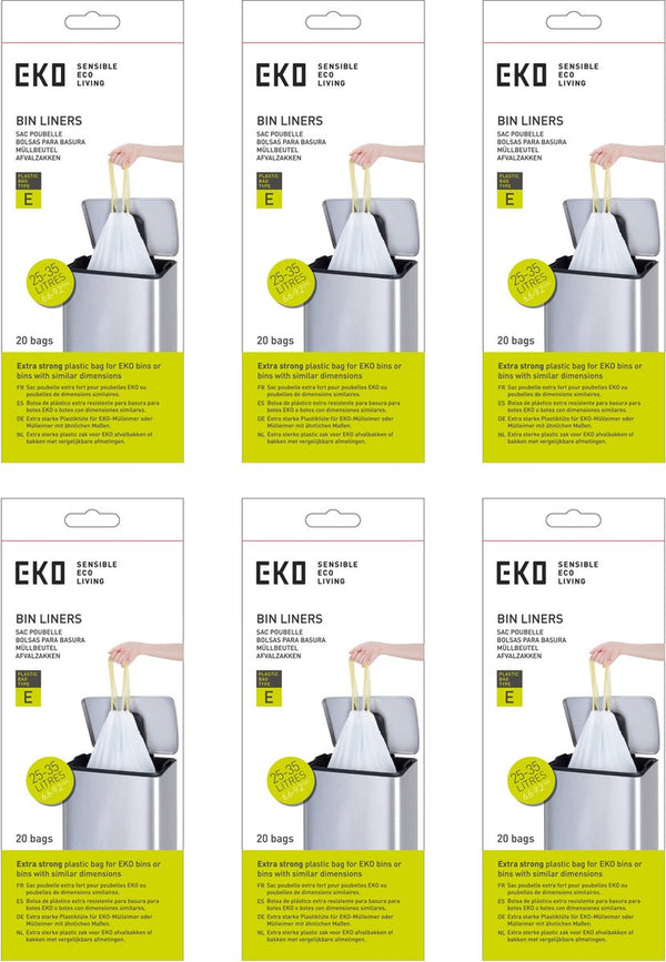Eko - afvalzakken 3-6 ltr (a), (6x30 stuks) - - wit - afvalzak