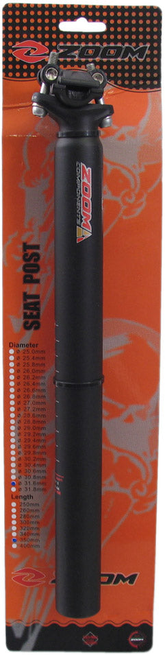 zadelpen vast patent 27,2 x 350 mm aluminium matzwart