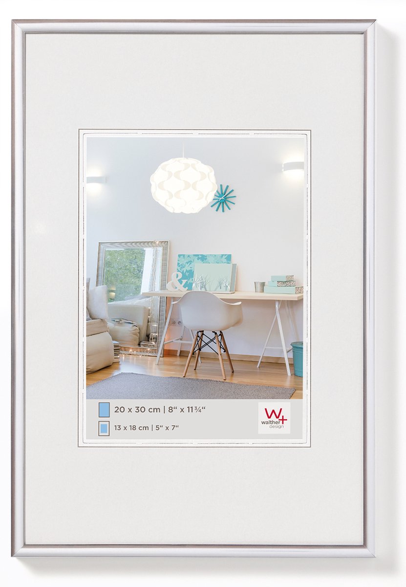Walther new lifestyle - kunststof lijst - fotoformaat 20x30 cm - zilver