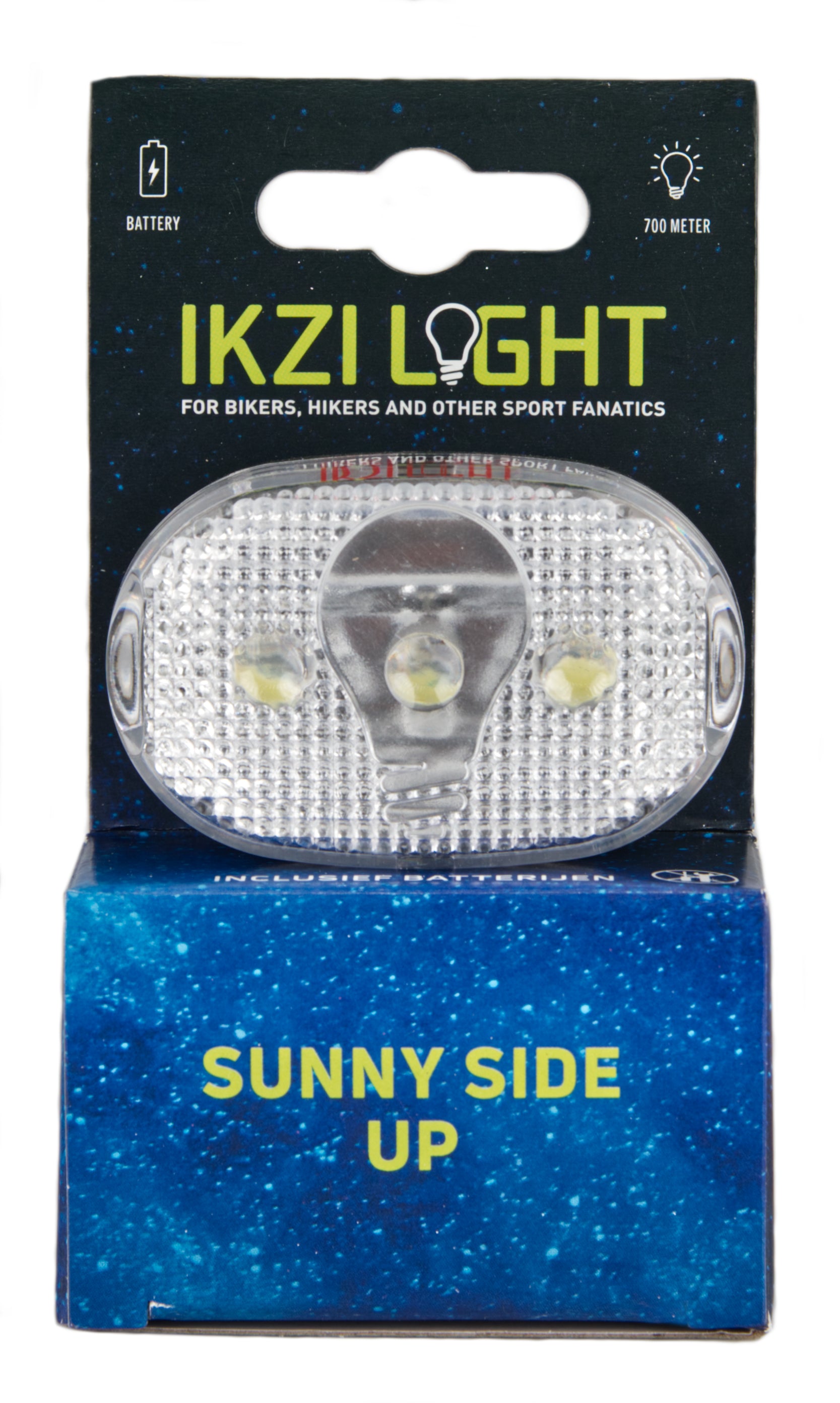 Koplamp Ikzi wit licht 3 led batterij