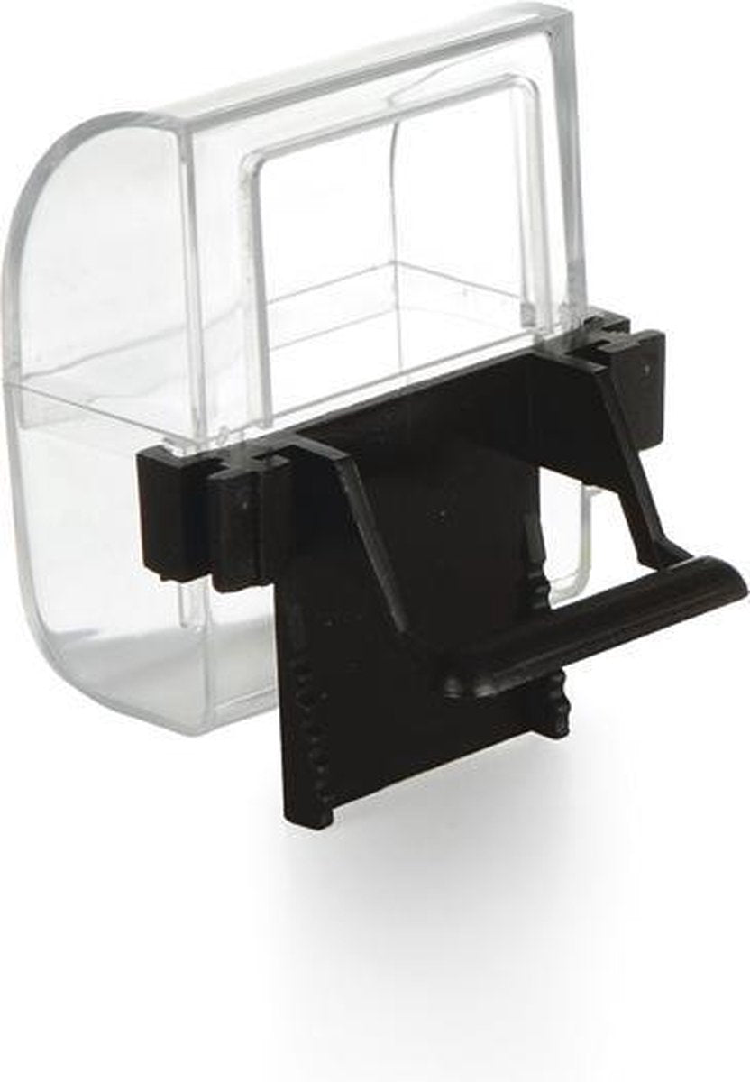 Beeztees voer- en drinkbak - vogel - transparant zwart - 2st
