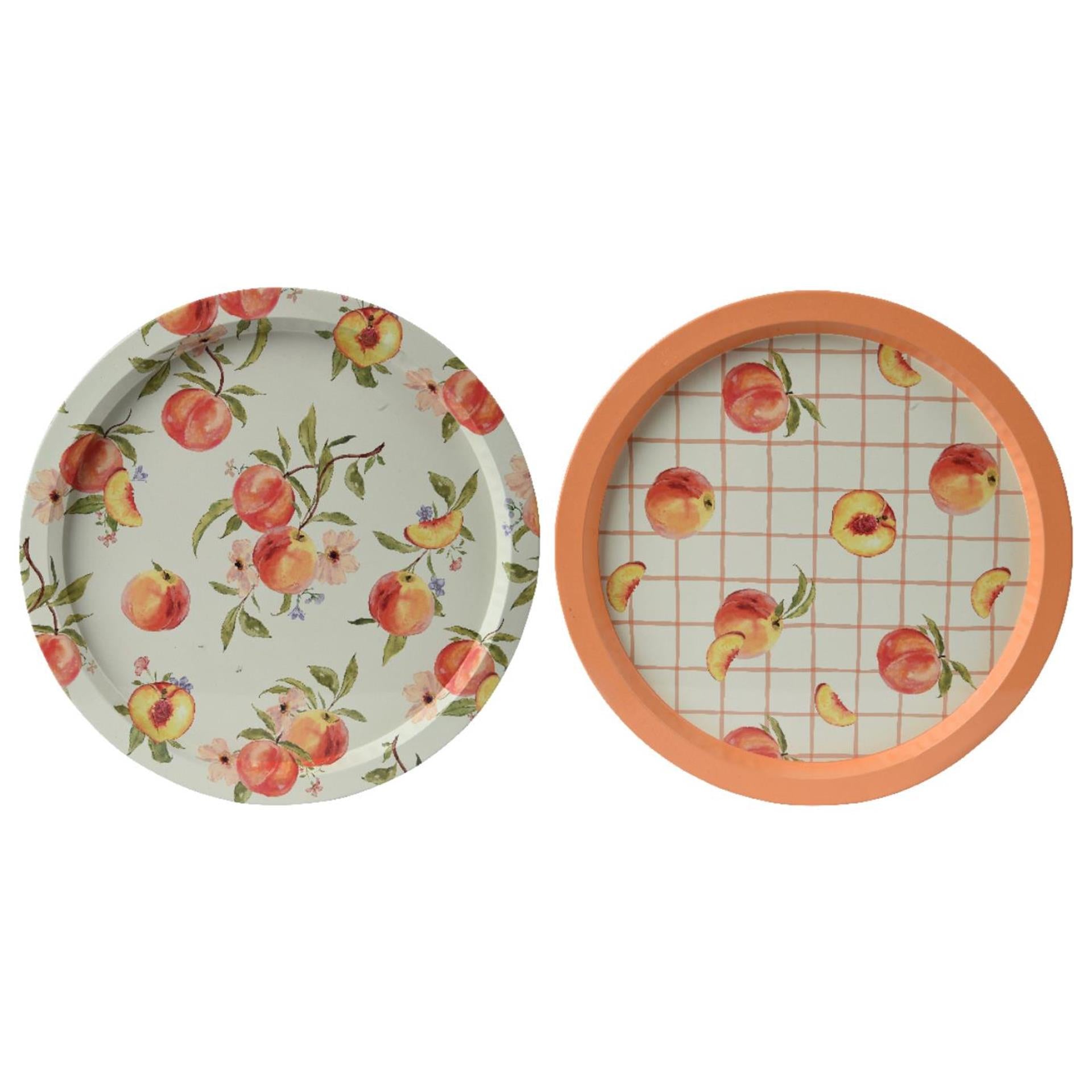 Decoris dienblad metaal ø32cm perzik