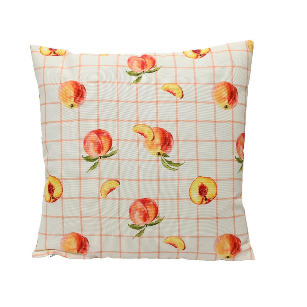 Decoris kussen polyester outdoor 45x45cm multi perzik dessin