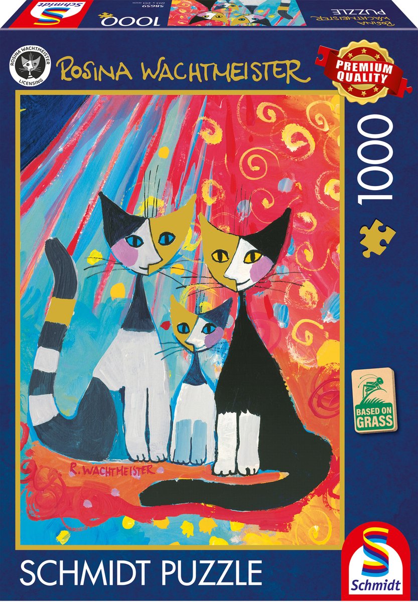 Schmidt - legpuzzel - gelukkige kattenfamilie - rosina wachtmeister - 1000 stukjes - volwassenen - vanaf 12 jaar