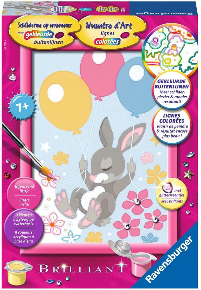 Ravensburger Paint by Numbers Rabbit with Glitter Stones