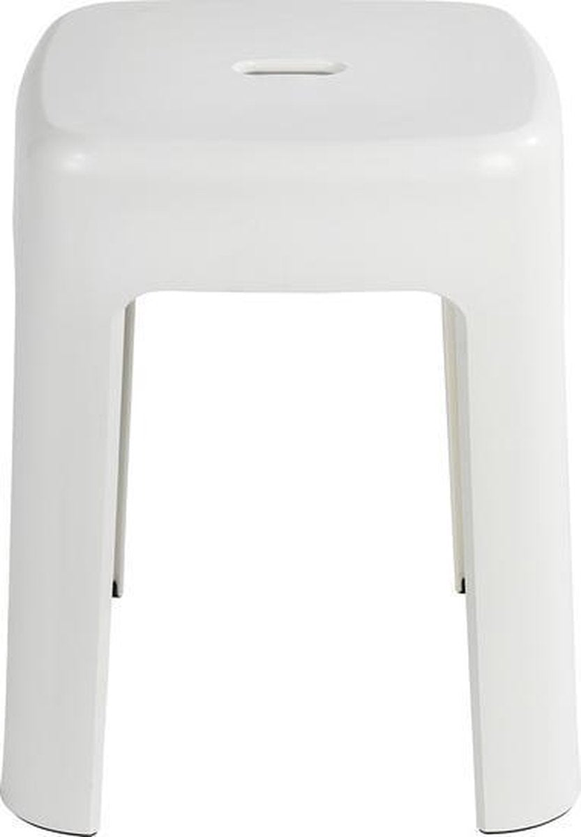 Wenko badkamerkruk alaska 37x45cm wit kunststof - douchekruk - douchezitje antislip - douchestoel vrijstaand - 250 kg belastbaar - tüv gs getest en gecertificeerd