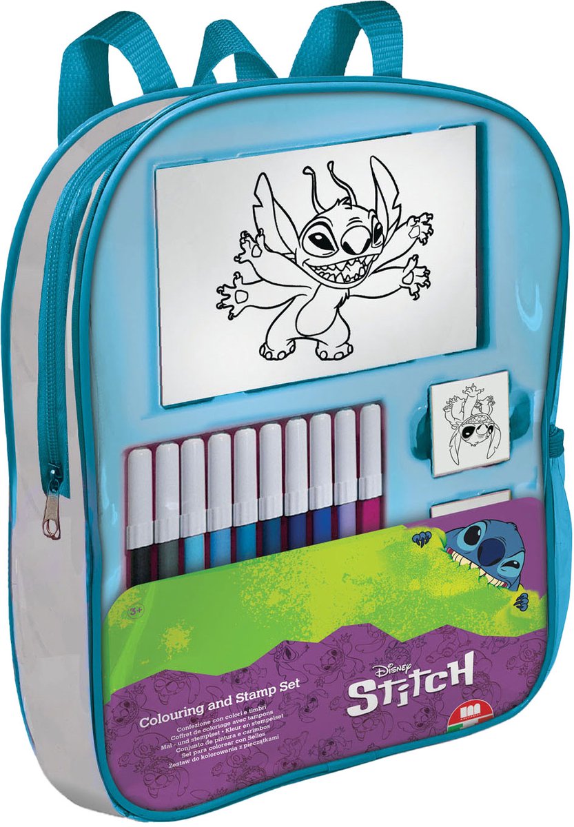 Multiprint stitch rugzak met viltstiften stempels