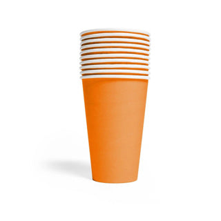 10 papieren bekers 350 ml oranje | 4 stuks