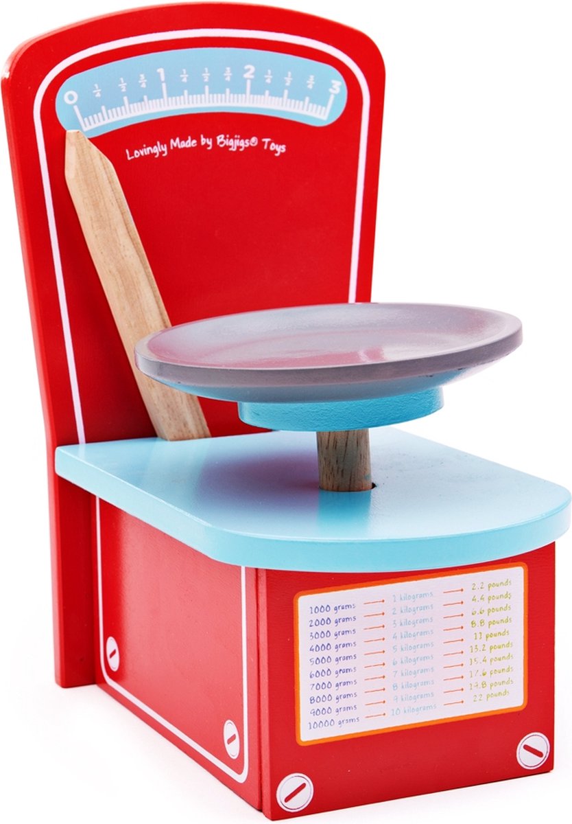 Bigjigs toys bigjigs houten weegschaal