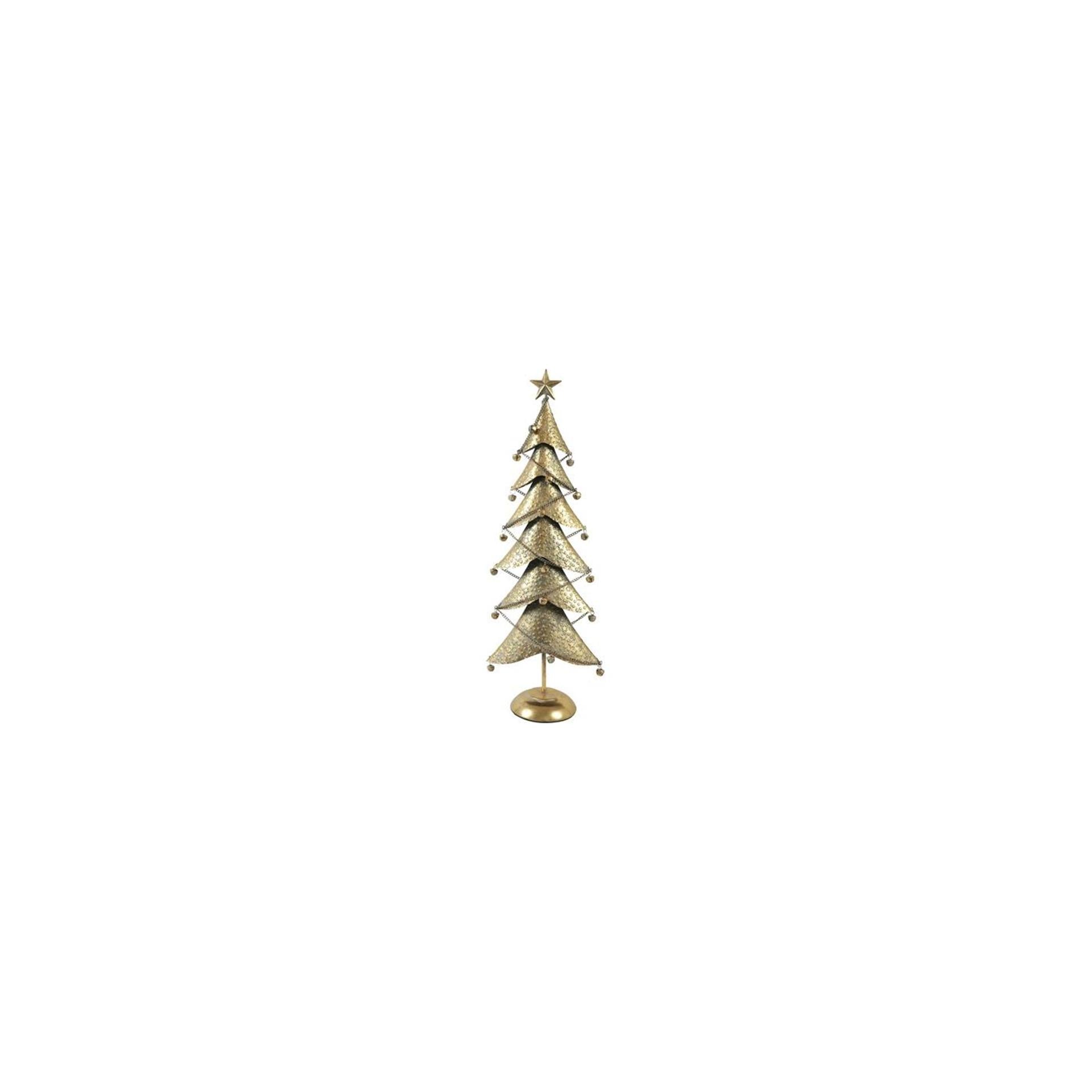 Countryfield kerstboom balas goud metaal 28x16x80cm