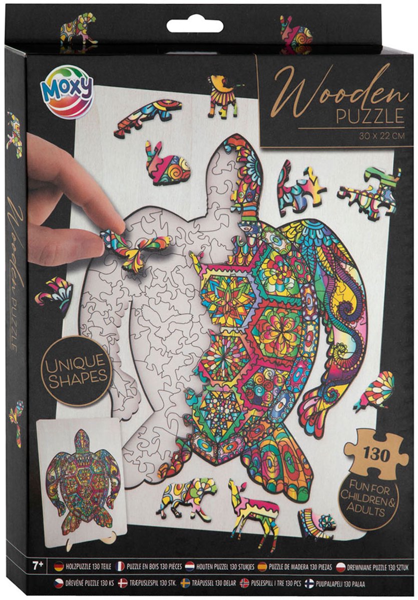 Creatieve knutselgroep houten legpuzzelschildpad, 130st.