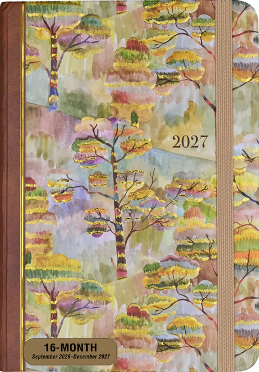 Peter pauper watercolor treescape compact diary 16-mnds 2027