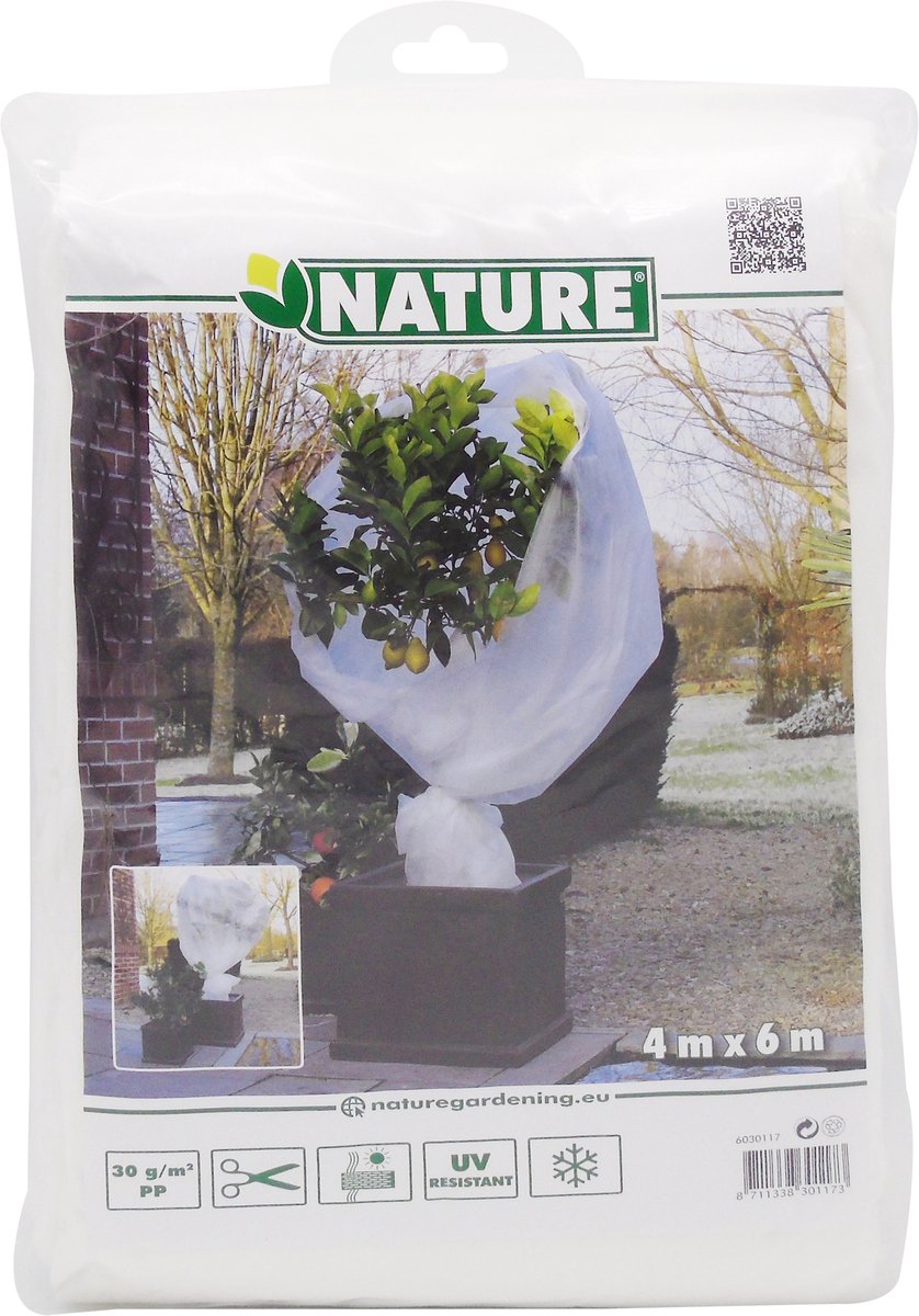 Nature - winterafdekvlies voor planten - 4 x 6m - 30 g m² - winterbescherming