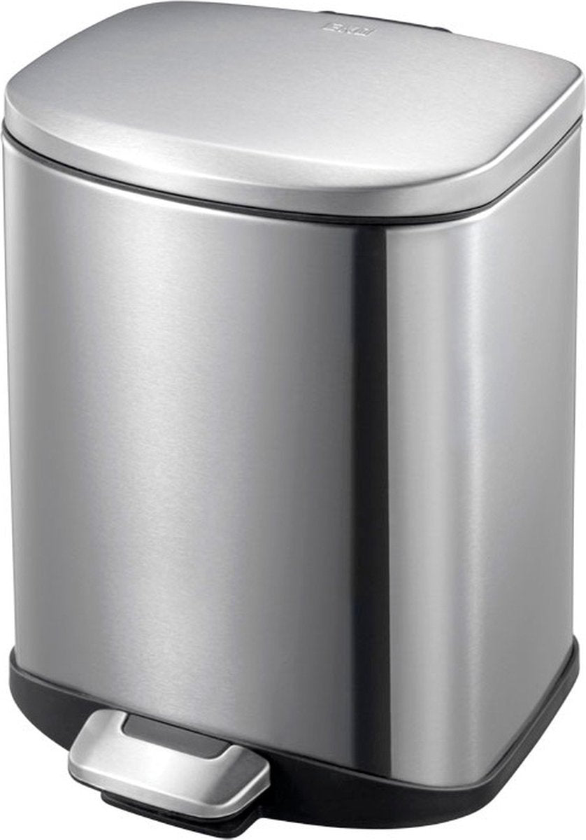 Eko - della pedaalemmer 6 liter - stainless steel plastic - mat rvs - prullenbak