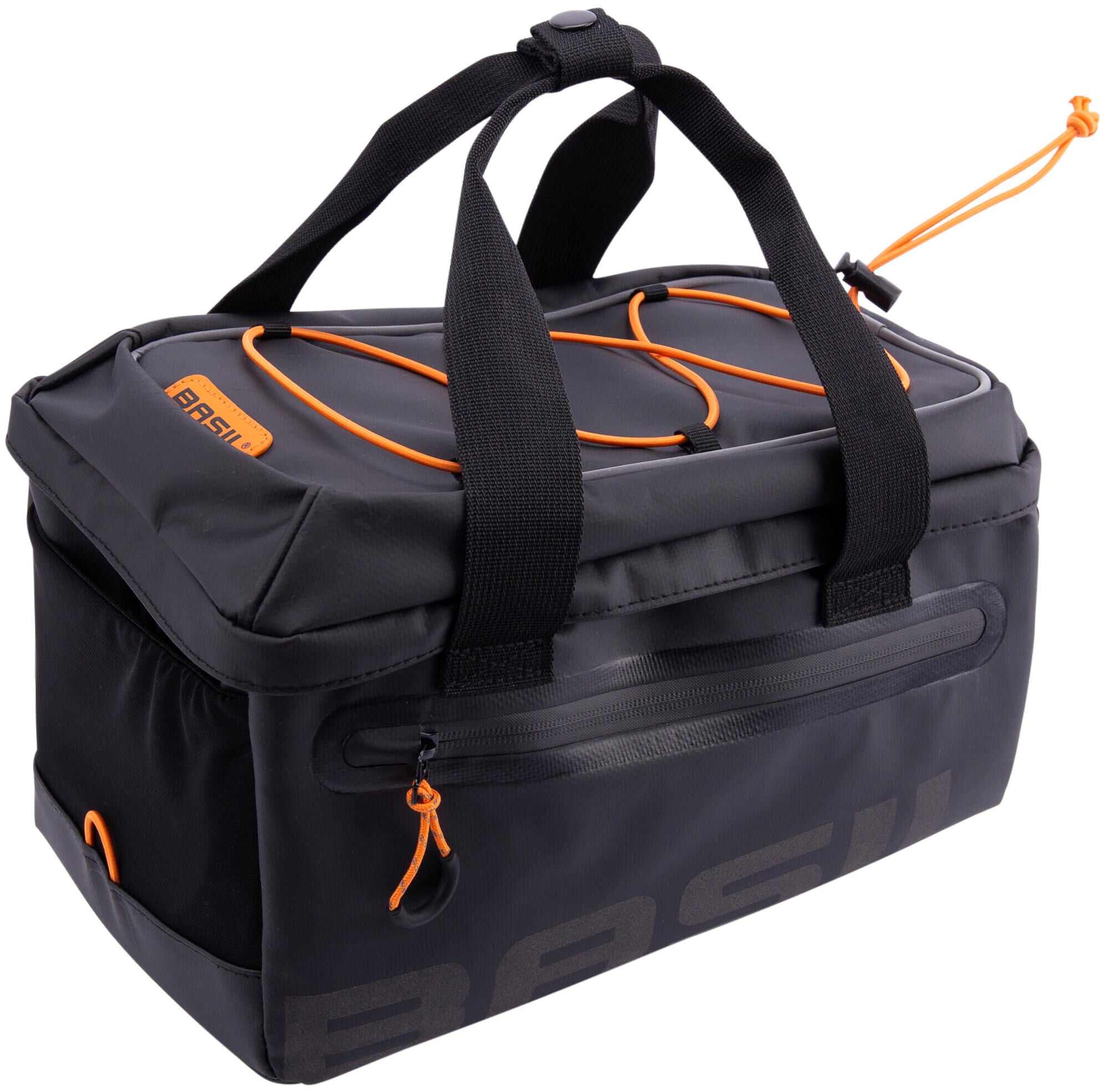 Basil bagagedragertas miles dekzeil mik 7l zwart oranje