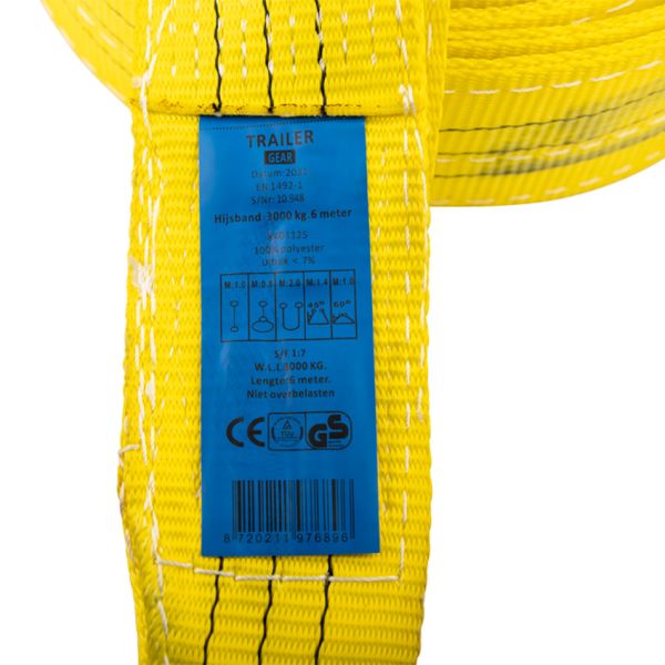 Trailergear hijsband 90 d 3 ton 6 meter