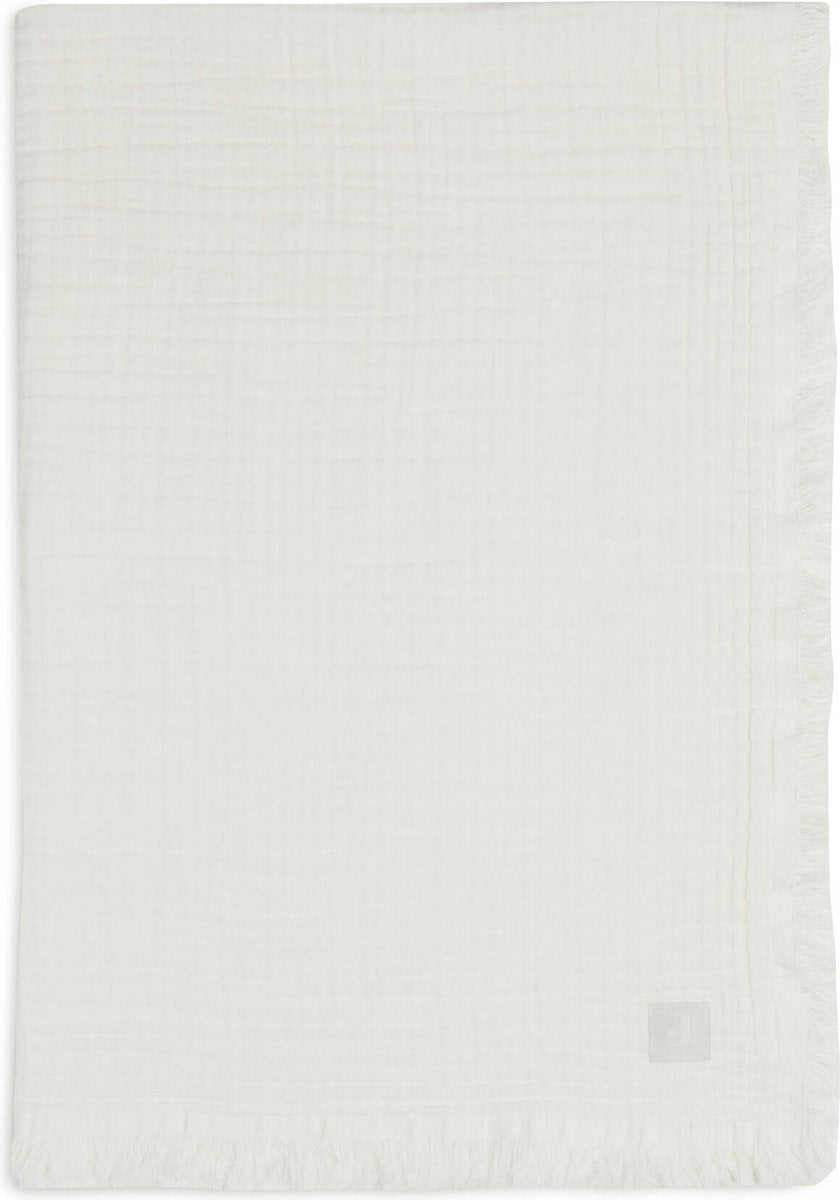 Jollein baby deken ledikant 120x120cm muslin fringe - ivory