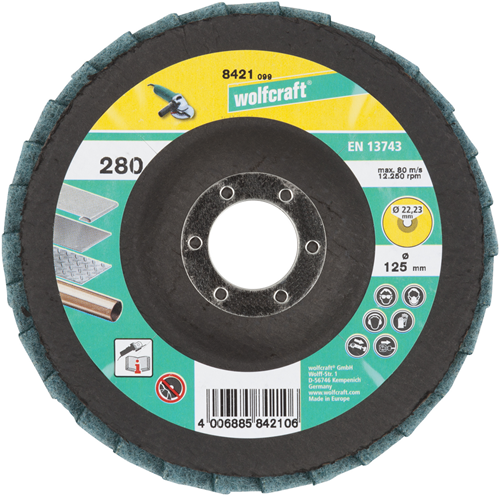 Wolfcraft lamellenschijf | met vlies | fijn | ø125 x 22mm | 1 stuk - 8421099
