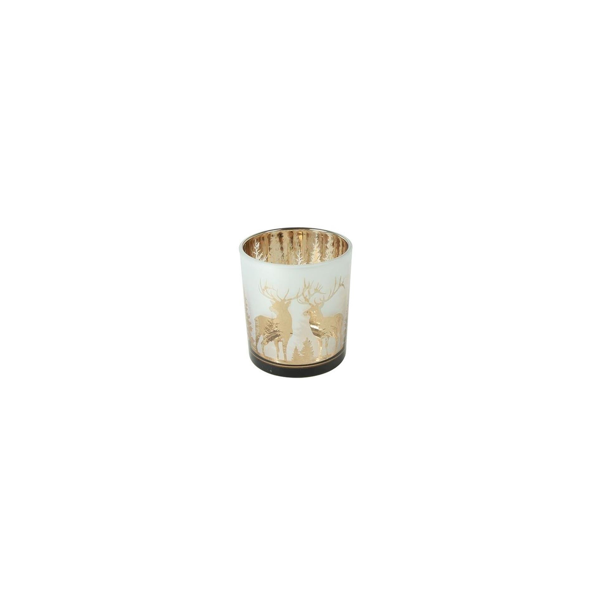 Country field countryfield theelichthouder pines goud glas ã˜7x8cm
