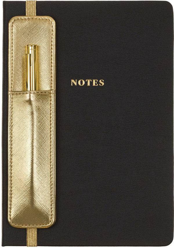 Eccolo notitieboek - met pen en houder - black - lijn - ca.15x20cm - ec-d457d