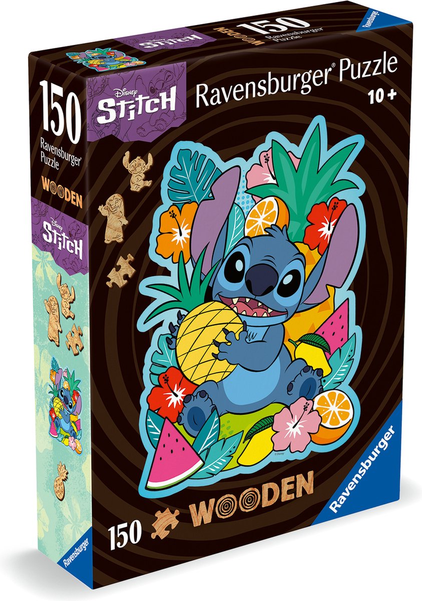 Ravensburger houten puzzel disney stitch - legpuzzel - 150 stukjes