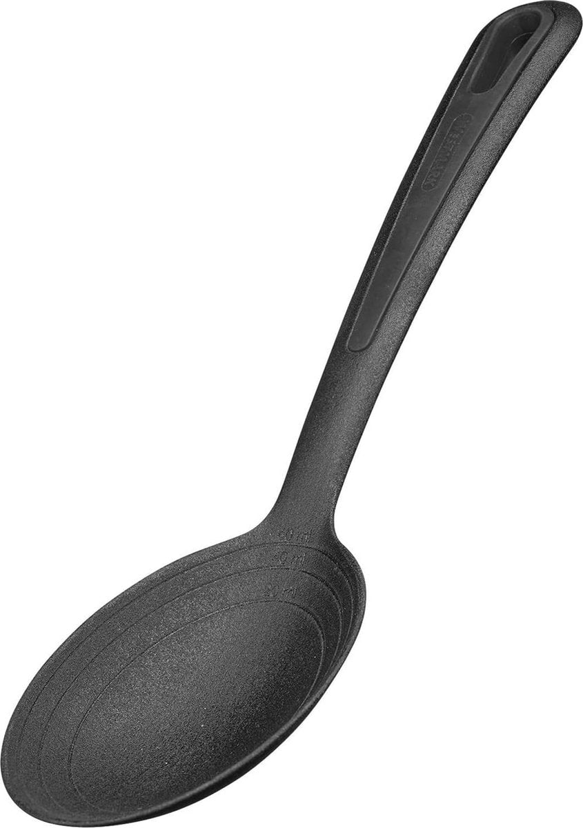 Westmark salade en serveerlepel, grote lepel insparing, interne schaal: 20, 40 + 60 ml, plastic, zacht, zwart, 28642270