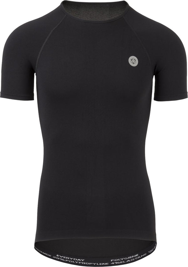 Agu base layer ss - fietsonderhirt - unisex - zwart - xs - naadloos - thermo-regulerend - ademend - sneldrogend - polygiene stay fresh - mesh ventilatie