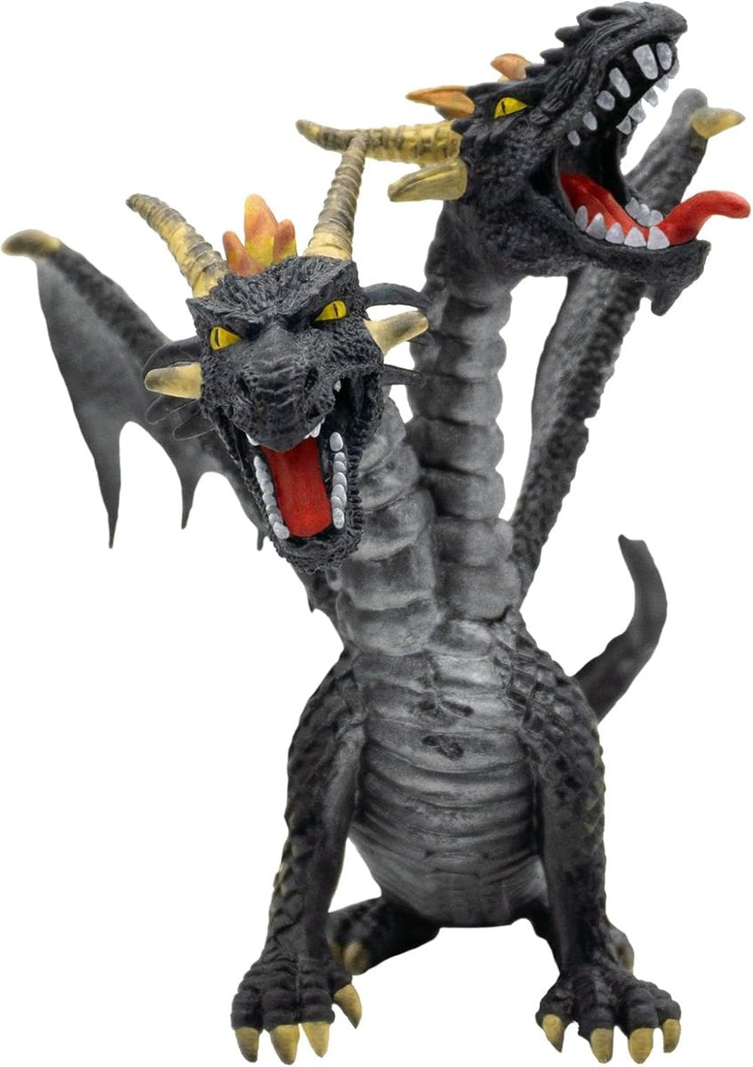 Bullyland 75597 – speelfiguur tweekoppige zwarte draak – ca. 9,2cm – levensecht en detailrijk vormgegeven – ideaal als fantasiefiguur, decoratie of cadeautje voor kinderen vanaf 3 jaar.
