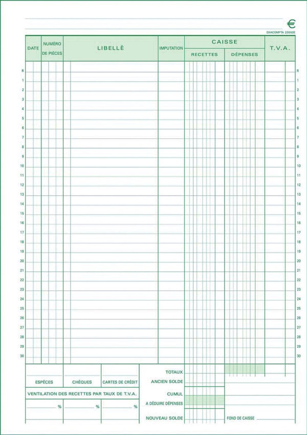 Exacompta doorschrijfpapier kas 29,7x21cm 50 zelfkopiërend papier dupli - - 23550e