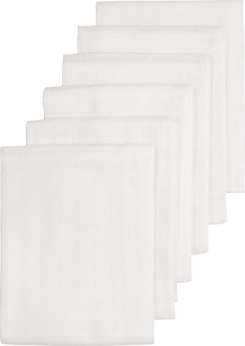 Meyco baby uni hydrofiele doeken - 6-pack - white - 70x70cm