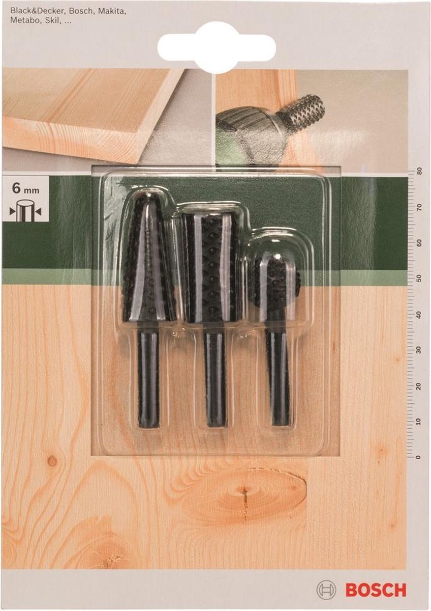 Bosch - 3-delige houtraspset 15,0-6,0; 15,0; 15,0 mm