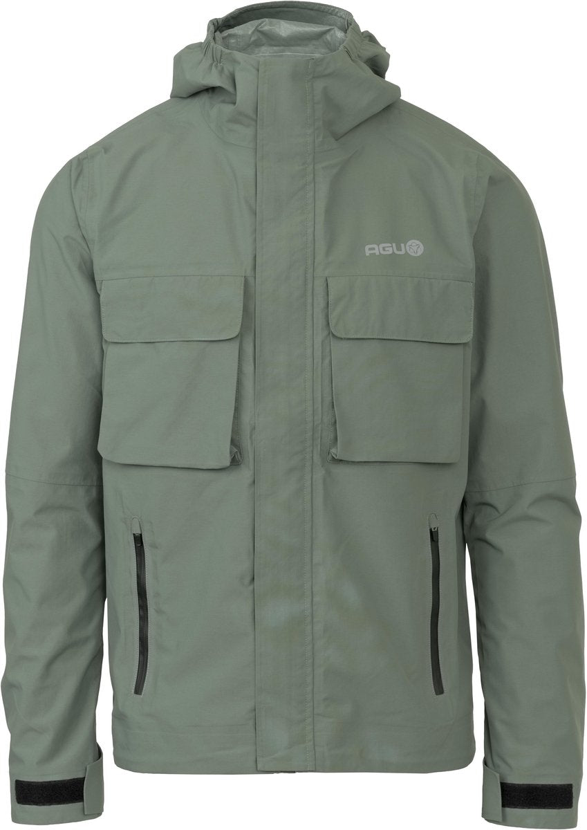 Agu city cruiser urban outdoor - unisex regenjas - dark sage - maat l