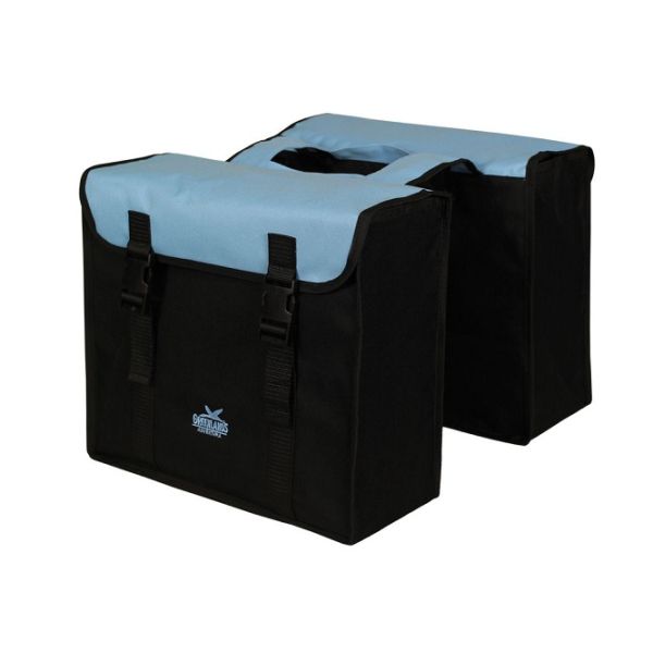 Sac double Greenlands, noir-bleu. taille 38x34x13cm. capacité totale 35L