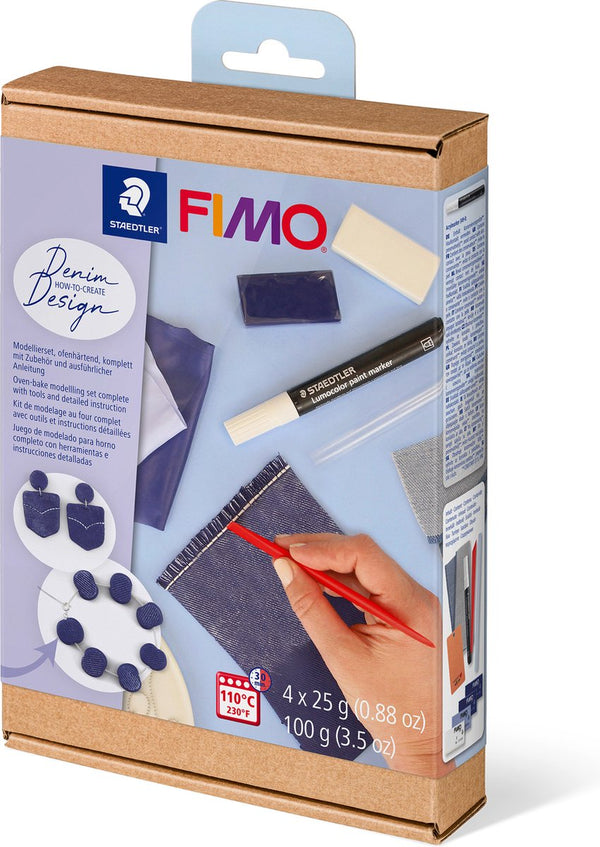 Fimo - ovenhardende boetseerklei - how-to-create-set - jeans-effect