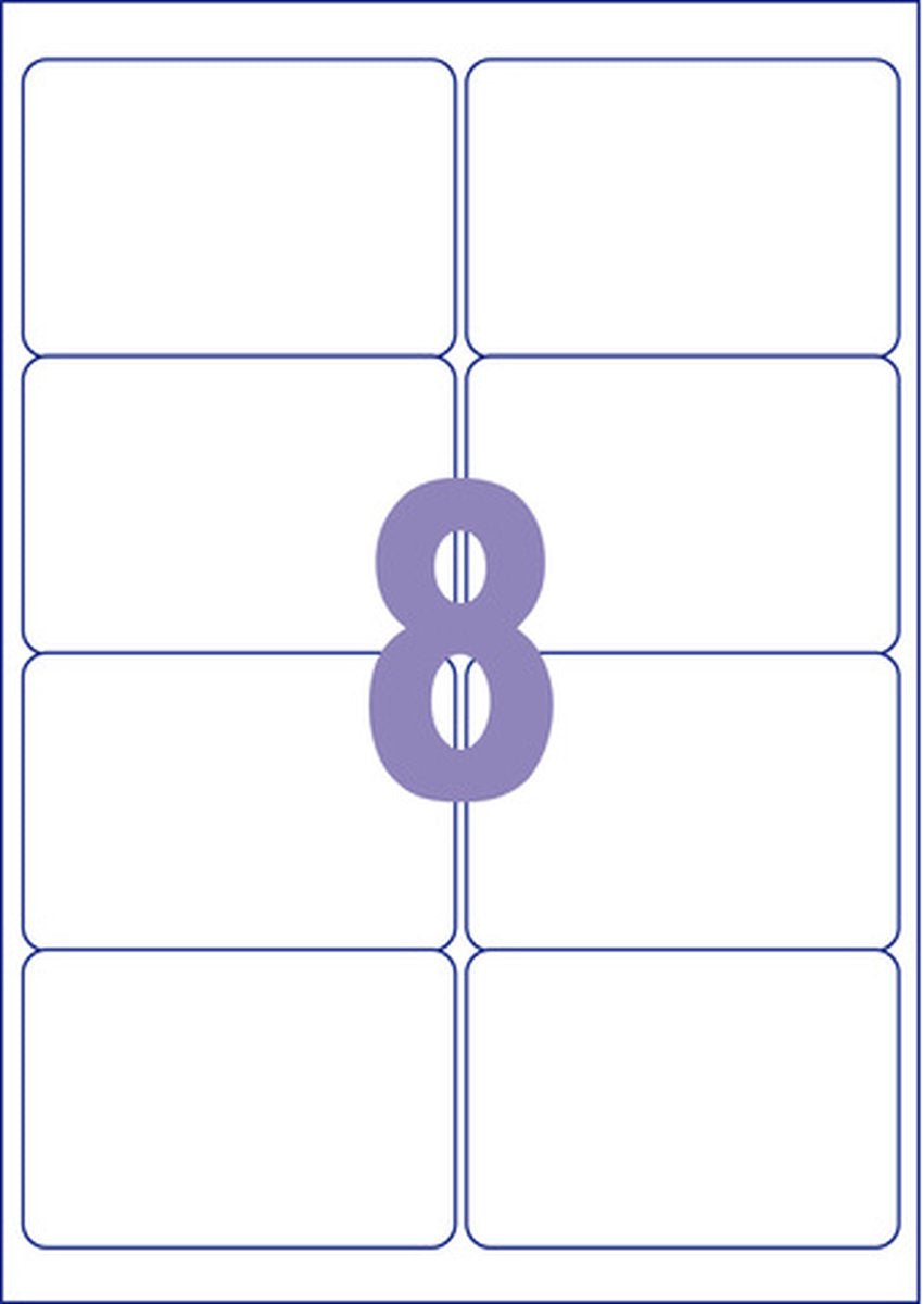 Kangaro etiketten - universeel - inkjet laser kopieer - 99,1x67,7mm - 25 vel - 8 stickers per vel - k-9967-25