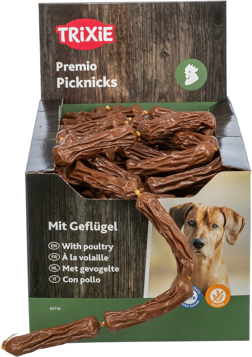 Trixie worstketting gevogelte - luchtgedroogd, vleesgehalte 94% - 200g, 8 cm