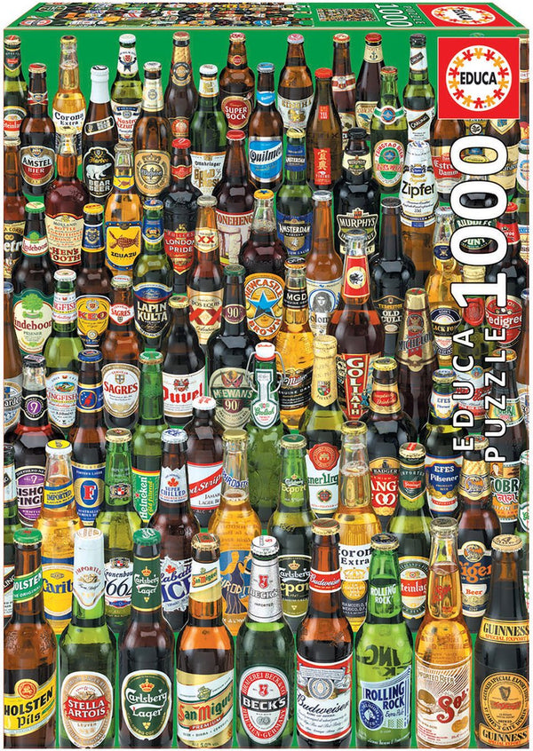 Educa - puzzel - 1000 stukjes - collage bierflesjes - legpuzzel
