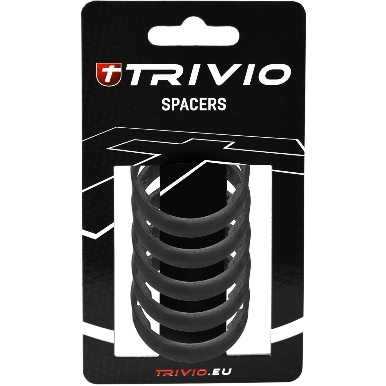 Trivio - spacer 10mm 1-1 8 carbon ud matte - 5 stuks