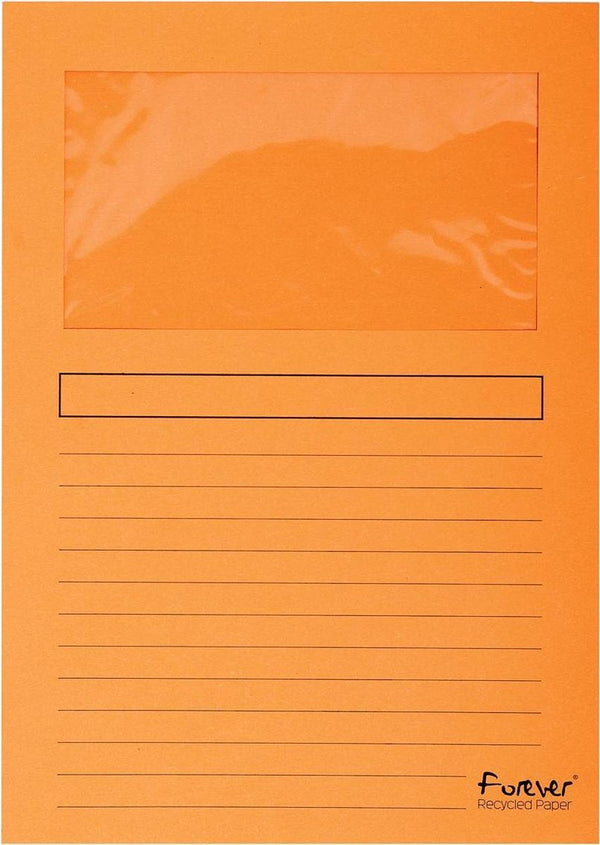 Exacompta forever® pak van 100 venstermappen 120g m2 - 22x31cm voor a4 - oranje - 50104e