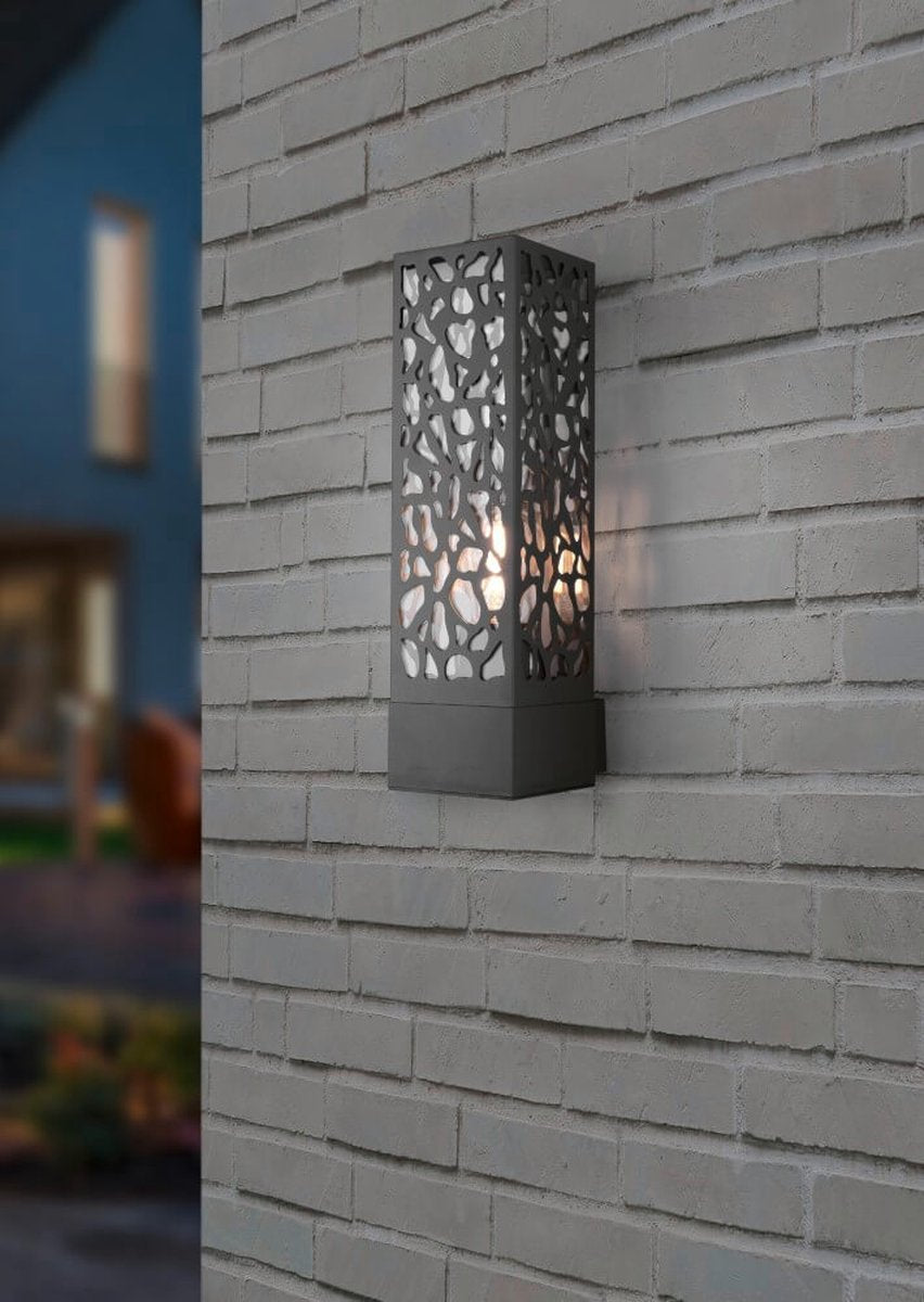 Trio cooper - wandlamp - antraciet - excl. 1x e27 4w - buitenverlichting - ip44