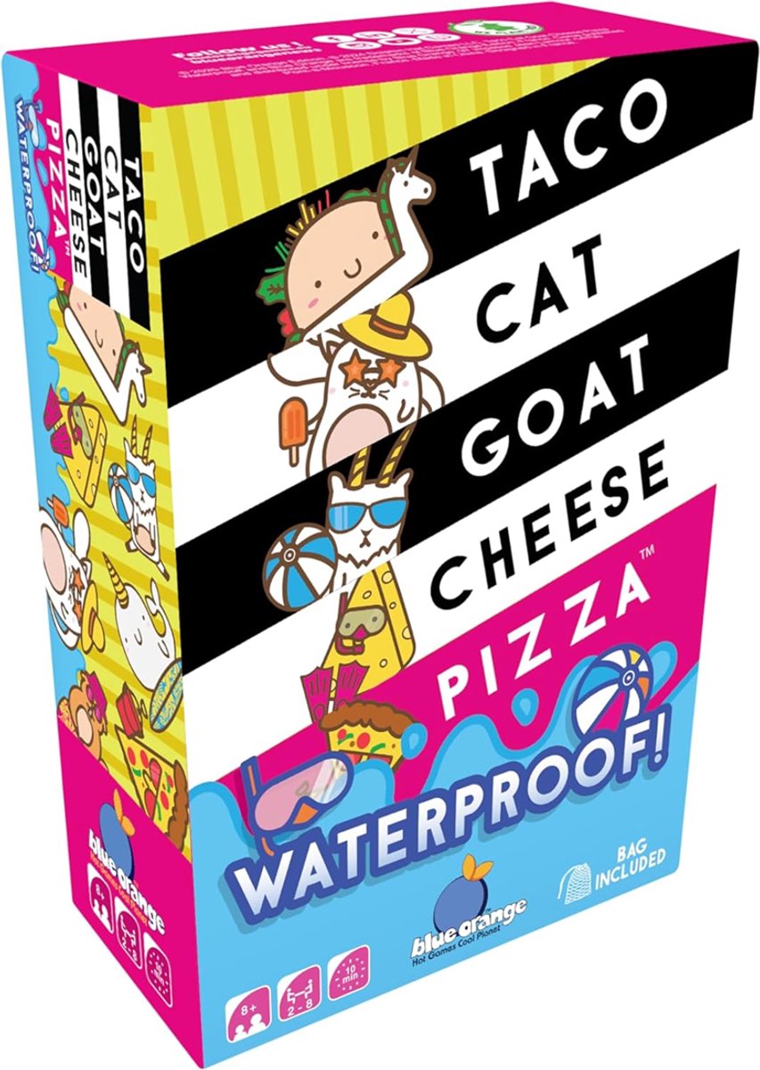 Geronimo games taco cat goat cheese pizza waterproof - kaartspel - blue orange - vanaf 8 jaar - van 2 tot 8 spelers