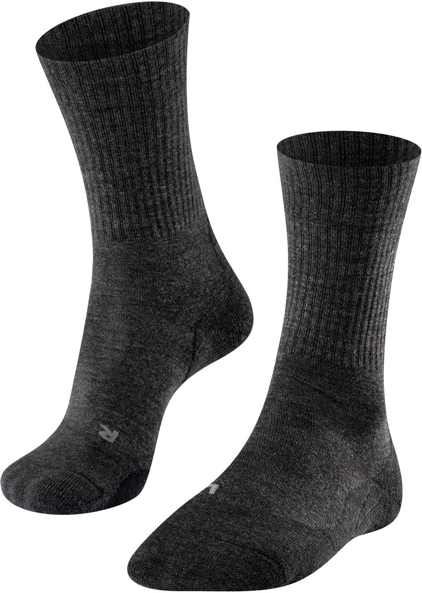 Falke tk2 wool anti-blaar dik wol functioneel materiaal wandelsokken dames grijs - maat 39-40
