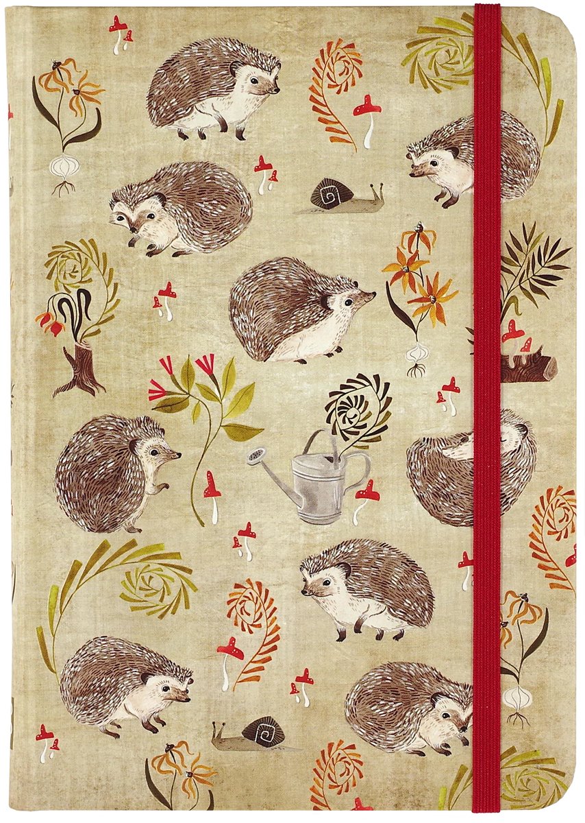 Peter pauper compacte notitieboek - hedgehogs - met elastieksluiting - 13x18 cm