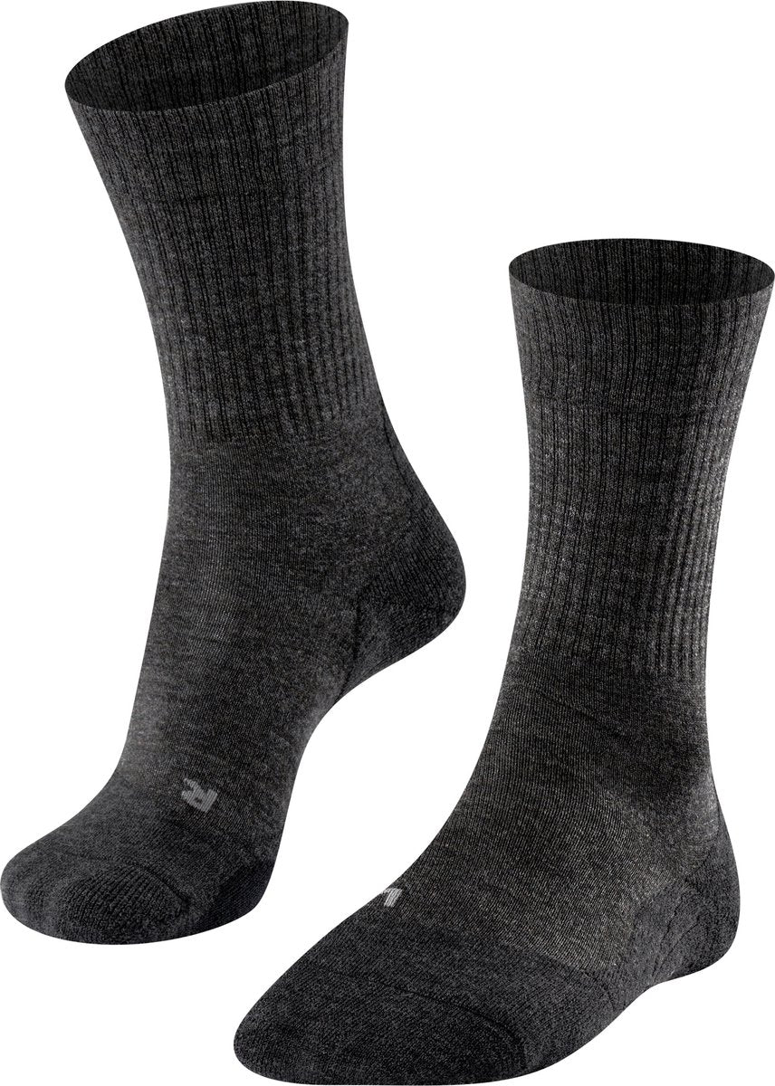 Falke tk2 wool anti-blaar dik wol functioneel materiaal wandelsokken dames grijs - maat 41-42